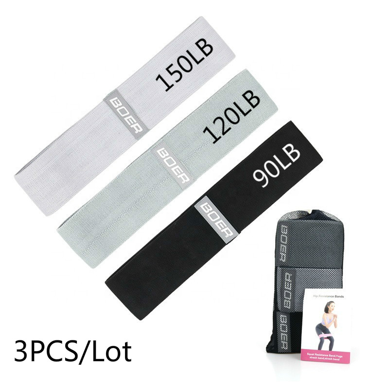 Yoga Fitness Resistance Band - 3PCS Frauen Männer Stoff Widerstand Bands