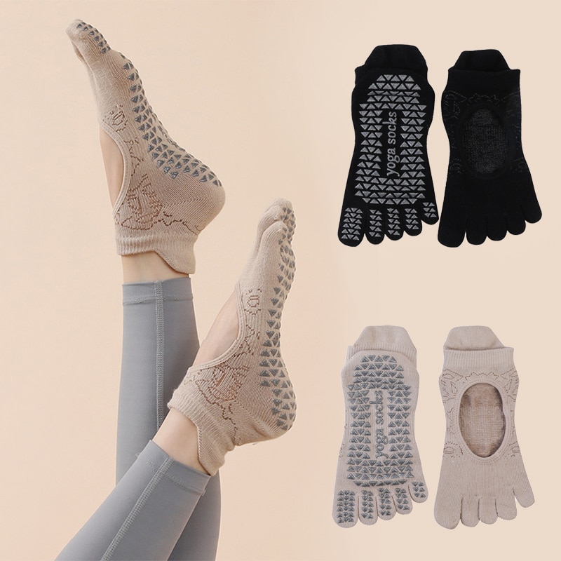 Yoga Fitness Training - Frauen Yoga Zehen socken hochwertige Anti-Rutsch-Fünf-Finger-Pilates-Socken