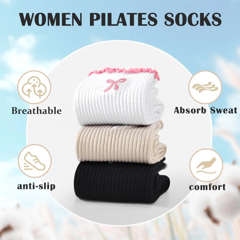 Yoga Of Fitness - Professionelle Yoga-Socken, Baumwoll-Riemen mit Silikon-Antirutschbeschichtung für