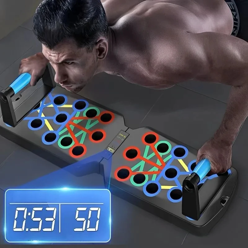 Push Up Board - Push-up-Board-Set, tragbar, multifunktional, Push-up-Stange, faltbar, Fitnessgeräte